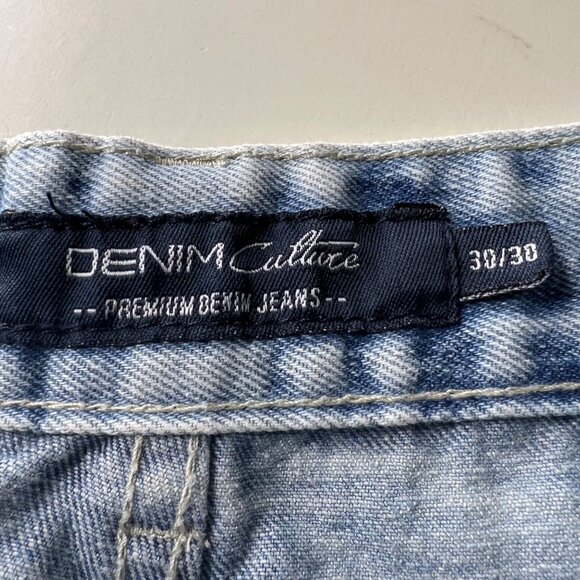 DENIM CULTURE Men's Distressed Blue Jeans Size 30/30 - Picture 5 of 11